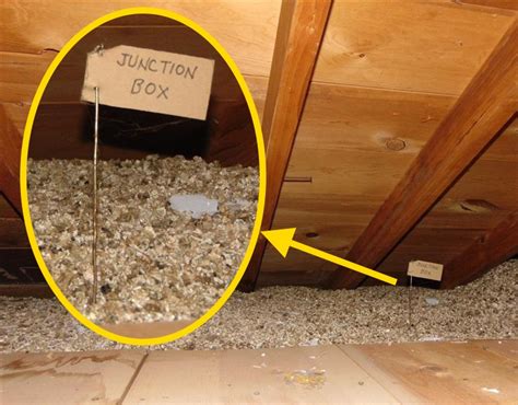 adding junction box in attic|attic junction box under insulation.